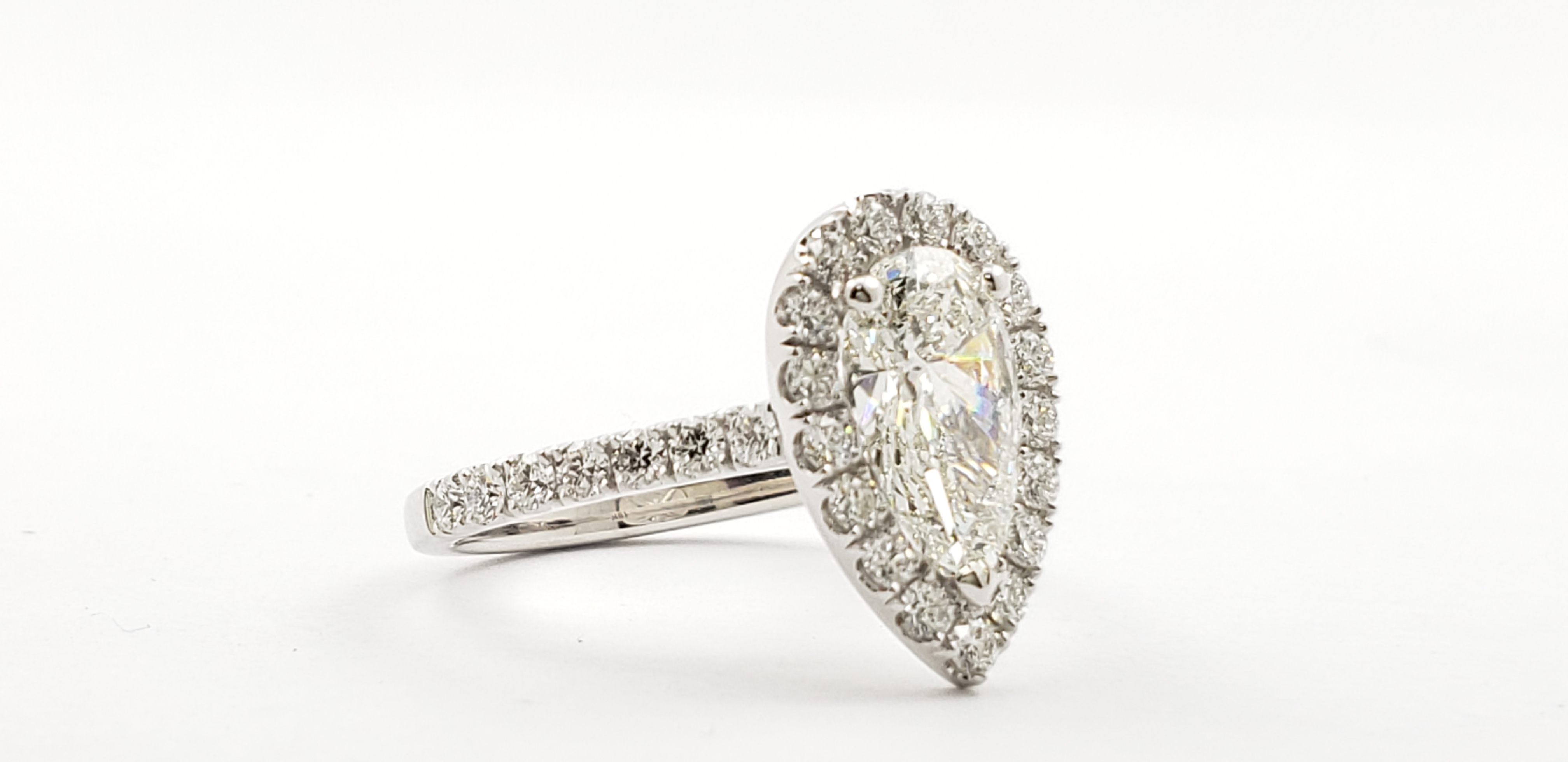 Pear Shape Diamond Ring with Halo